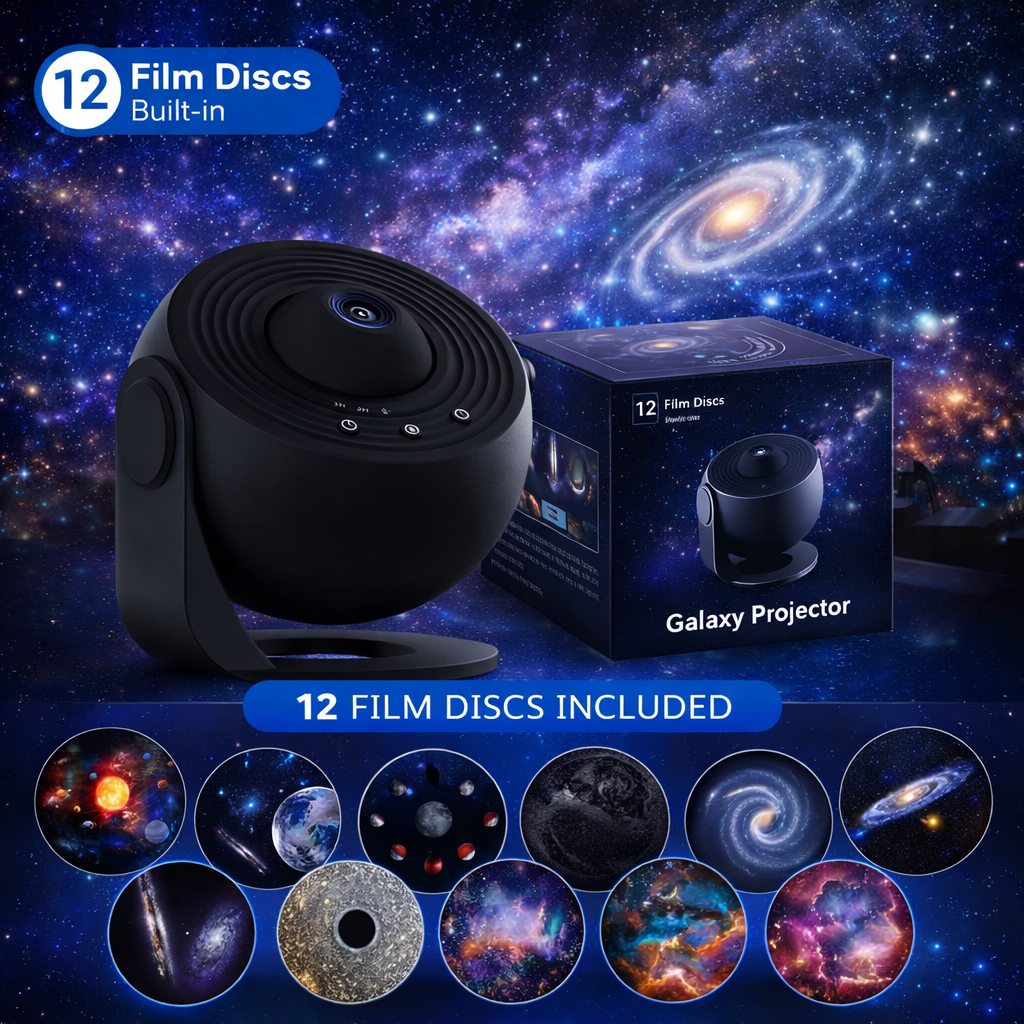 Veilleuse Projecteur Galaxy – Projecteur de Ciel Étoilé 360° Rotatif pour Chambre d’Enfants et Adultes.